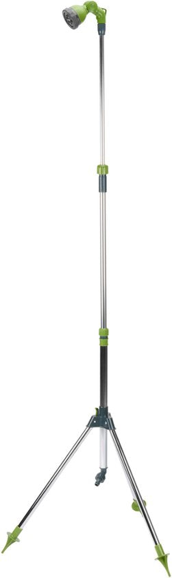 Douche de jardin Kinzo avec trépied - Douche d'extérieur ajustable jusqu'à 220 cm - 7 modes de pulvérisation