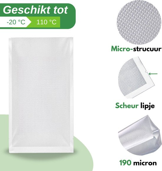 Vaive Vacuum Bags Food 17 x 25 - 100 pièces - Sacs sous vide - sans BPA