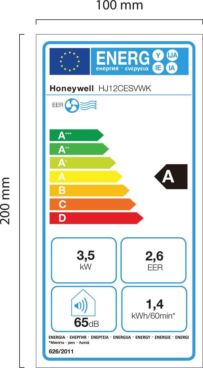 Honeywell HJ12CESVWK - Mobiele Airco - 12.000BTU