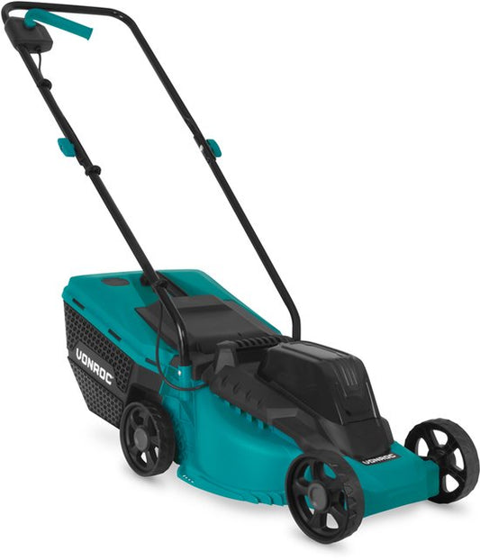 VONROC Tondeuse Accu 20V - Largeur de coupe 32 cm - Moteur sans balais - Trois hauteurs de coupe réglables : 30/50/70 mm - Bac de ramassage 30L inclus - SANS batterie et chargeur