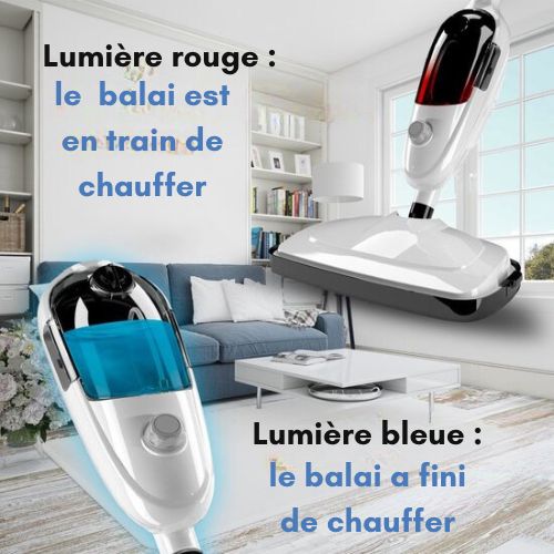 Balai Vapeur Multifonctions - URGOODS - Nettoyeur vapeur - Élimine 99.9% des Bactéries - Manche extensible