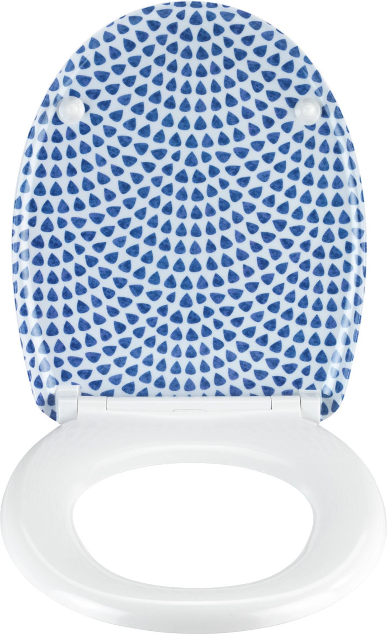 Siège de WC Wenko Sevilla en Duroplast avec système Soft-Close - 38 x 45 cm - Bleu et blanc