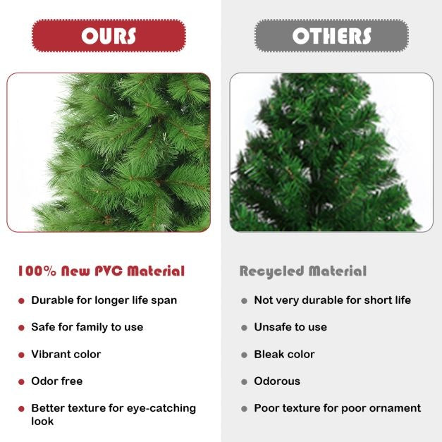 Coast Arbre de Noël artificiel 180 cm Arbre de Noël avec aiguilles en pvc Arbre artificiel avec support en métal vert
