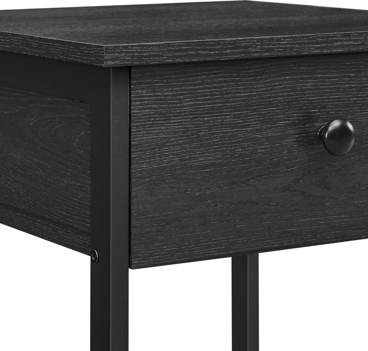 O'DADDY® Tables de chevet industrielles - table d'appoint - table de chevet avec tiroir - 40 x 40 x 55 cm - noir/gris foncé