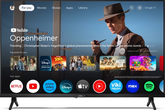 Sharp 32GF3265 - Téléviseur QLED Full HD 32 pouces avec Google TV - 2024