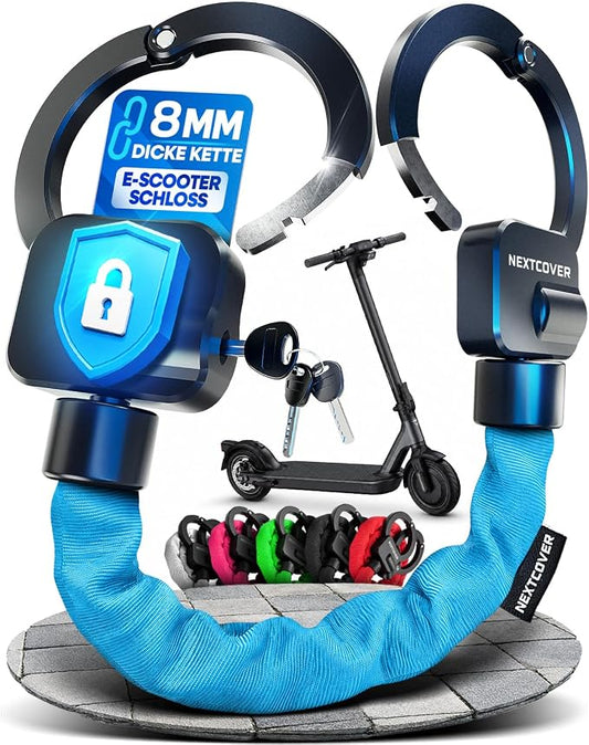Cadenas pour trottinette électrique NEXTCOVER - Cadenas à main - 90 cm - 3 clés - Résistant aux intempéries