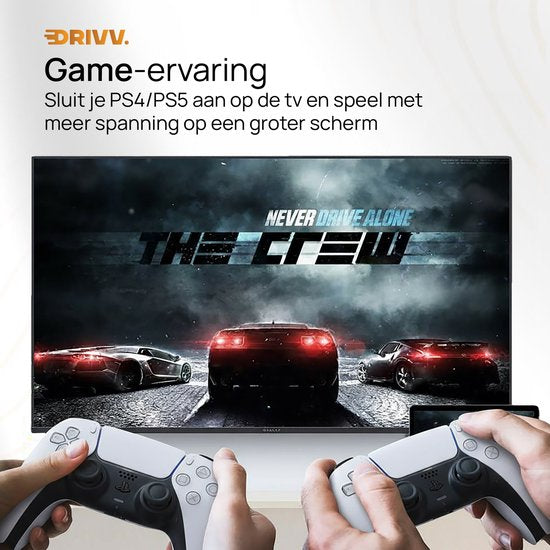 Câble HDMI Drivv. Premium 2.0 - Ultra HD 4K 60 Hz - HDMI vers HDMI - Compatible avec les consoles de jeux - 10 mètres - PVC - Gris
