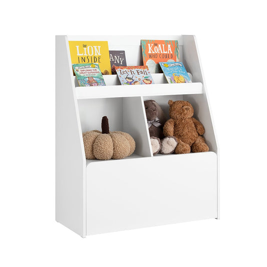 SoBuy Bibliothèque pour enfants avec compartiments de rangement - Max. 60 kg - 80 x 40 x 100 cm - Blanc