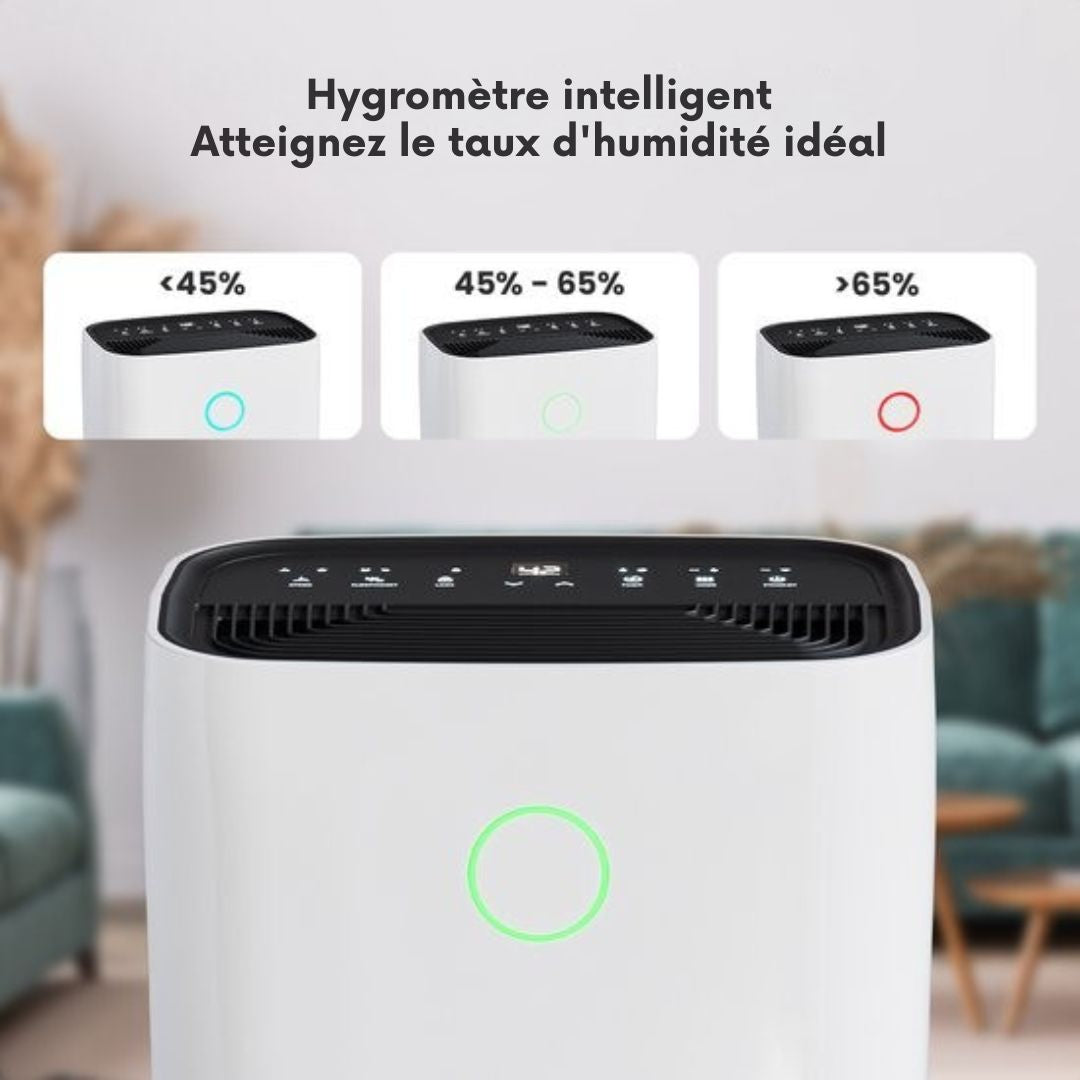 Déshumidificateur Auronic - Série compacte - 25L par jour - Fonction Lavage-Séchage - Chambre à coucher, salle de bain et salon - Blanc