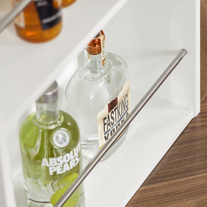 Table de bar SoBuy blanche - 112 x 57 x 106 cm - Avec 3 étagères de rangement