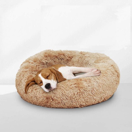 Peaceful Pooch S - panier moelleux pour chien - 58 cm de diamètre - pliable - disponible en plusieurs tailles. Panier pour chat - lavable - rembourrage amovible - soulage les articulations et les muscles - fond à picots antidérapant