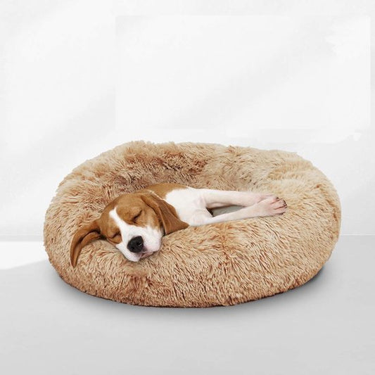 Peaceful Pooch S - panier moelleux pour chien - 58 cm de diamètre - pliable - disponible en plusieurs tailles. Panier pour chat - lavable - rembourrage amovible - soulage les articulations et les muscles - fond à picots antidérapant