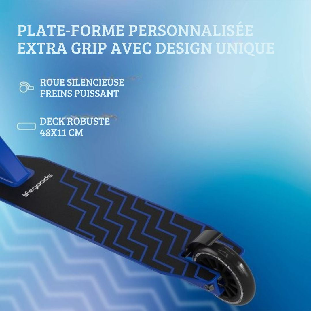 Trotinette Stuntstep Fly X - LifeGoods - 6+ Years - Garçons/Filles - 100mm - 100KG - Noir/Bleu