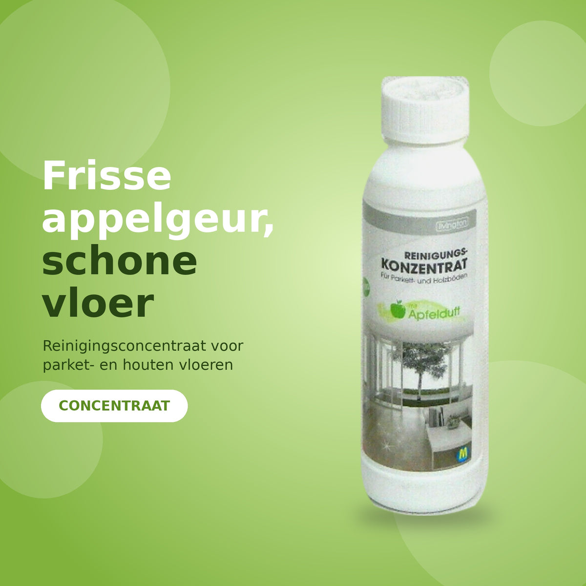Nettoyant universel Livington - Parquets et sols en bois - Concentré nettoyant au parfum de pomme