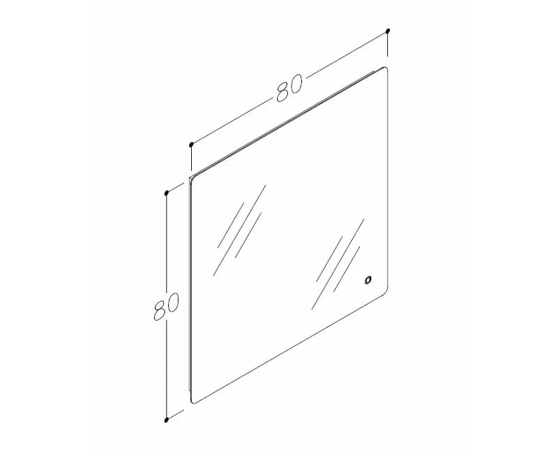 Miroir Kame Grace avec éclairage LED - 80 x 120 cm - Rectangulaire