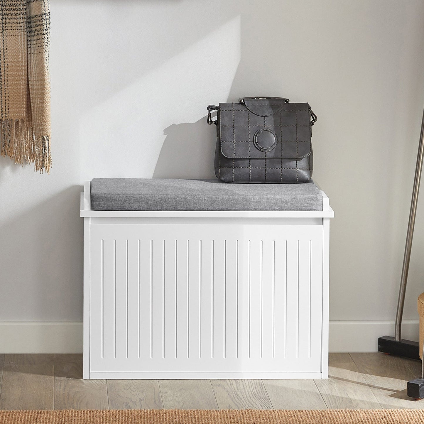 Meuble à chaussures - SoBuy - Avec 1 tiroir - Max. 150 kg - 60 x 26 x 46 cm - Blanc/ Gris