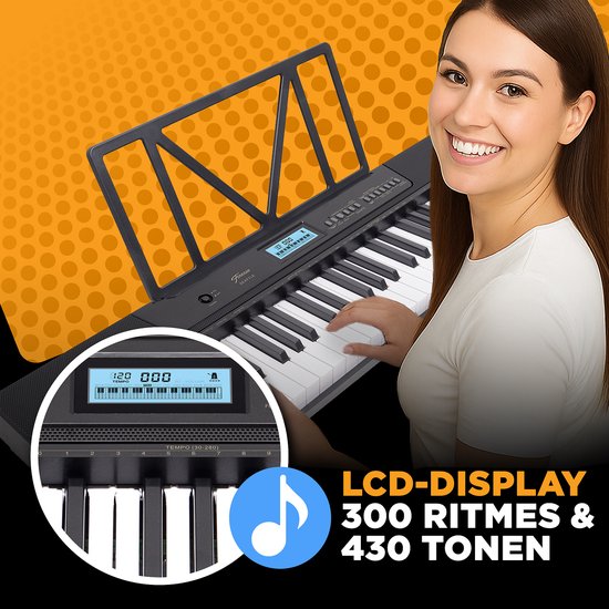 Finesse Keyboard Piano - Stand & Accessories - 61 Keys - MIDI - Digital Piano - Electric Piano - Child