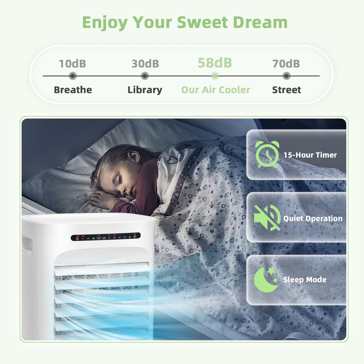 Coast 3-en-1 : ventilateur et humidificateur d'air portable avec réservoir d'eau de 10 L - 39 x 33 x 74 cm  - Blanc