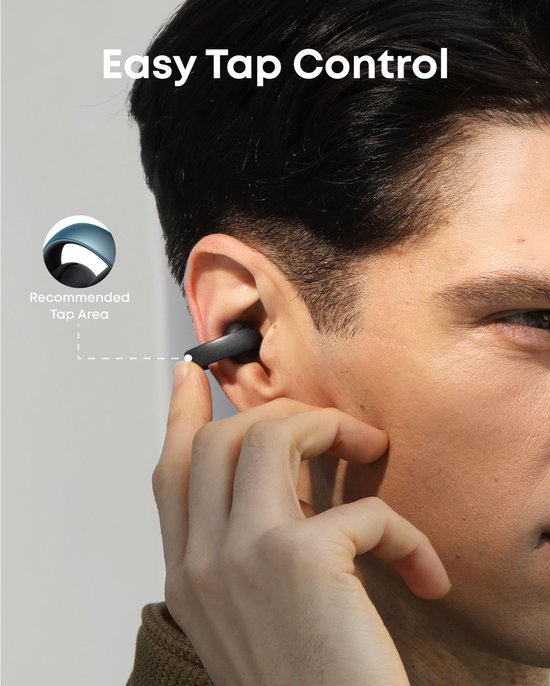 soundcore AeroClip by Anker - Écouteurs ouverts - Écouteurs à clip - Confort adaptatif - Conversations claires grâce à 4 microphones et à l'IA - Maintien stable - Haut-parleurs de 12 mm pour un son clair - Ouverts