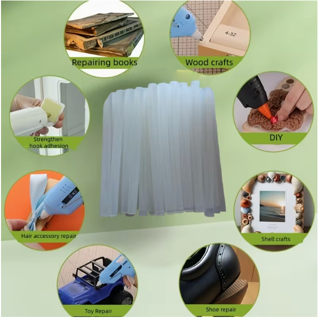 Cartouches de colle (20 pièces) - Bâtons de colle thermofusible - Universelle, durcissement rapide, forte adhérence - 7 mm x 10 cm - EVA - Blanc