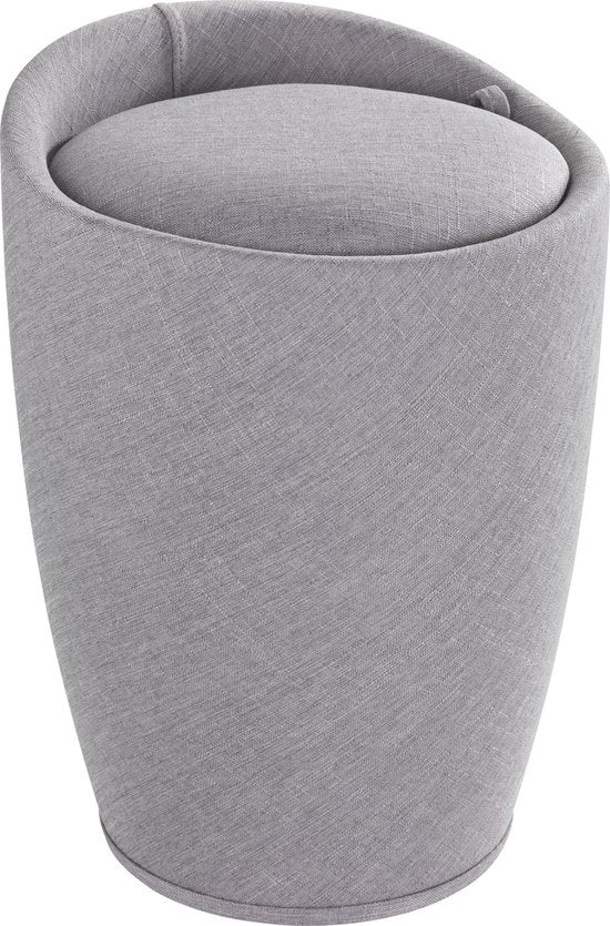 Panier à linge couleur crème avec sac à linge amovible / pouf / siège / tabouret