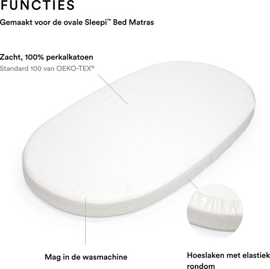 Drap-housse pour lit bébé Stokke® Sleepi™ V3 - Blanc