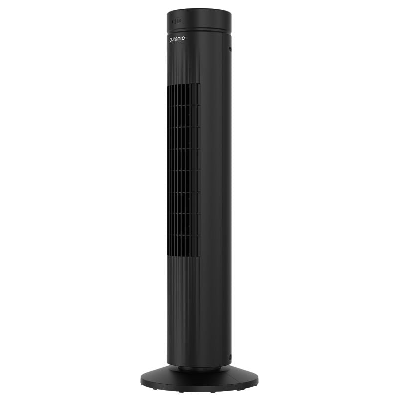 Ventilateur colonne Auronic - 76 cm - Oscillation à 60° - 35 W - 3 vitesses - Avec télécommande - Écran tactile numérique - Noir