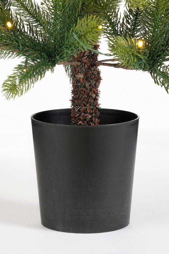 Black Box Trees Nagoya : sapin de Noël artificiel avec éclairage, H 120 x Ø 60 cm - Sapin de Noël d'intérieur - Sapin artificiel avec 212 brindilles de pin en PE - Modèle élancé, Ø 60 cm - Vert