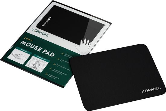 Nomadius 2-in-1 Mouse Pad - Tapis de souris avec revêtement antidérapant - Nettoyeur d'écran - Pliable, portable, multi-usages - Tapis de souris - Idéal pour les déplacements et comme lingette de nettoyage d'écran - Tapis de souris - Tapis de souris - Acc