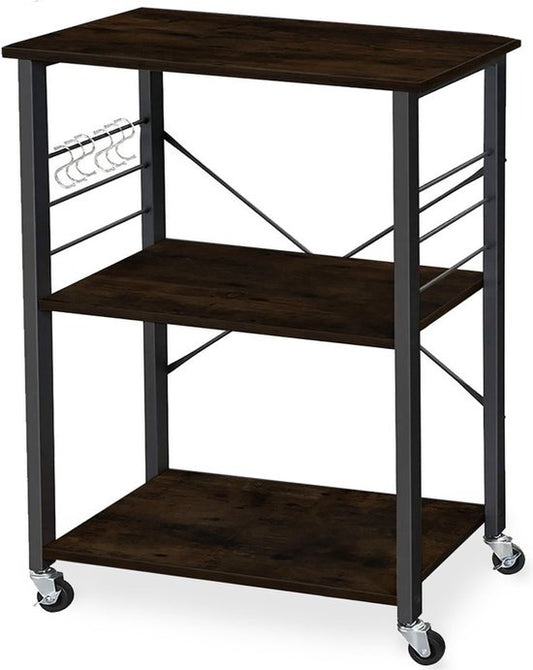 Goliving Chariot de cuisine - Armoire de cuisine - Étagère de cuisine - Chariot de service - Organisateur de cuisine - Moderne - 60 x 40 x 89 cm - Noir