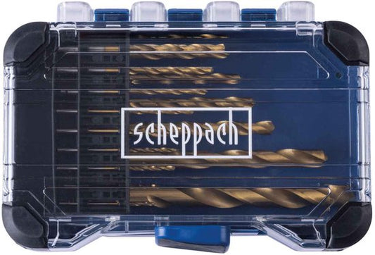 Jeu de forets Scheppach HSS HSS15 - 15 pièces - Ø 1,5–10 mm - Convient notamment pour percer le bois, le plastique et le métal