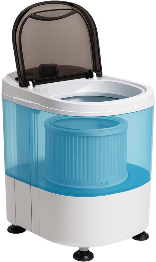 Vonia Mini Washer - Petit lave-linge - Avec essorage et chargement par le haut - Capacité de lavage 2,6 kg - Efficace sur le plan énergétique - Blanc/Bleu
