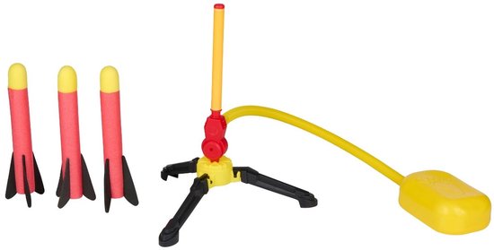 Eddy Toys – Fusées jouets – Fusées en mousse avec pompe à air – Kit Stomp Rocket pour enfants – 3 fusées en mousse de 25 cm – Jouets d'extérieur à partir de 4 ans