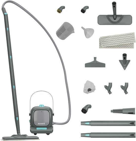 Achaté Nettoyeur à vapeur PRO - Nettoyeur puissant pour tapis, sols et taches - Tue 99,9 % des bactéries