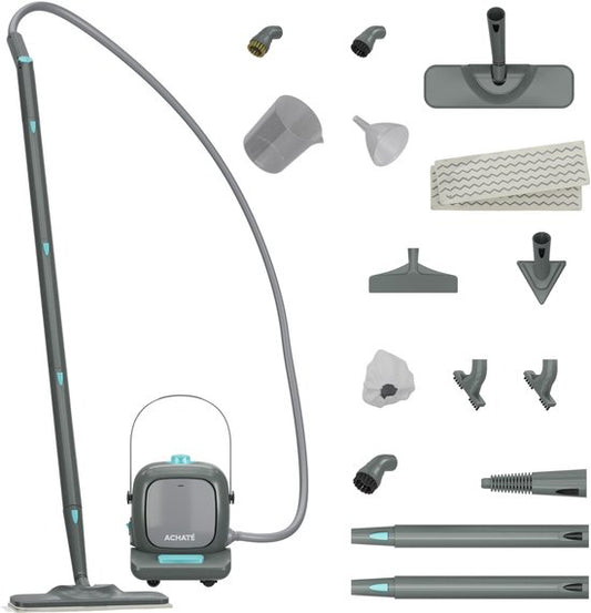 Achaté Nettoyeur à vapeur PRO - Nettoyeur puissant pour tapis, sols et taches - Tue 99,9 % des bactéries