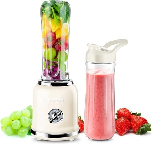 Retro blender KitchenApp- Blender à emporter - Machine à smoothie - Deux bouteilles incluses