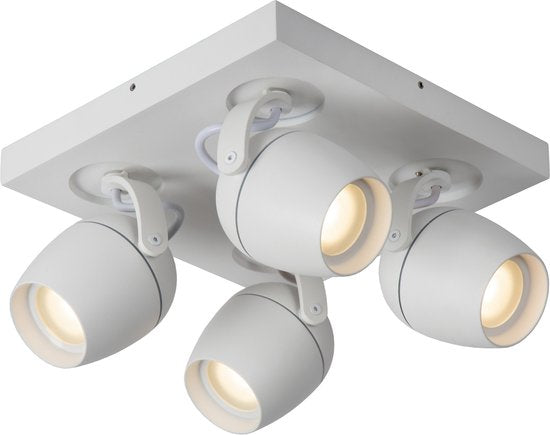 Spot de plafond - Lucide - Salle de bain - 4xGU10 - IP44 - Blanc