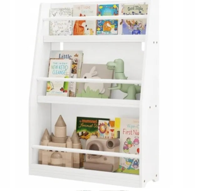 Étagère à livres pour enfants WOLTU Blanche - 58,5 x 18 x 81 cm - 3 compartiments - MDF