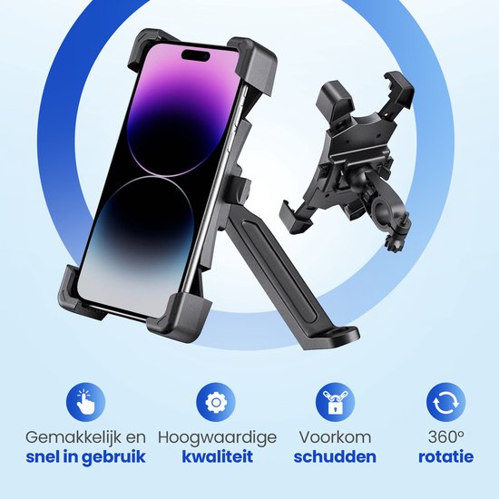 Garpex® Phone Holder Bicycle & Motorbike - 360° Rotatable - Shockproof - Universal Smartphone Holder - Anti Vibration - Waterproof
