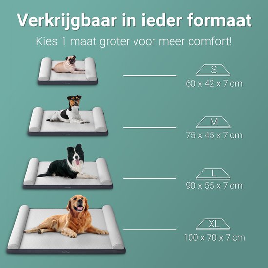 CozySense® Coussin orthopédique pour chien 100 X 70 cm - Taille XL - Imperméable - Convient comme coussin de banc et lit pour chien - Housse lavable - Blanc