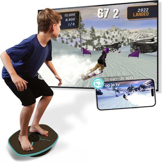 GoBalance Sport - Balance Board - Planche d'équilibre électrique - Appareil d'entraînement à l'équilibre - Coussin d'équilibre avec jeux inclus - Coussin d'équilibre - Application incluse