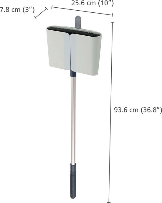 Joseph Joseph - CleanStore Balai télescopique avec fixation murale - Plastique - Bleu