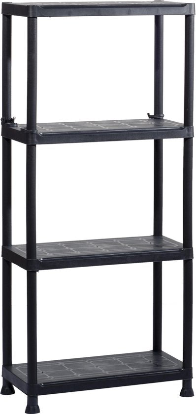 Keter Stellingkast Plus 60/4 - Étagère de rangement à 4 tablettes - 60 x 30 x 135 cm - Noir