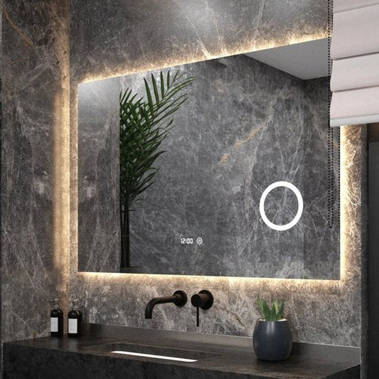 Mirlux Miroir de salle de bain avec éclairage LED et chauffage - Miroir mural rectangulaire - Miroir de douche anti-condensation - 120x80CM