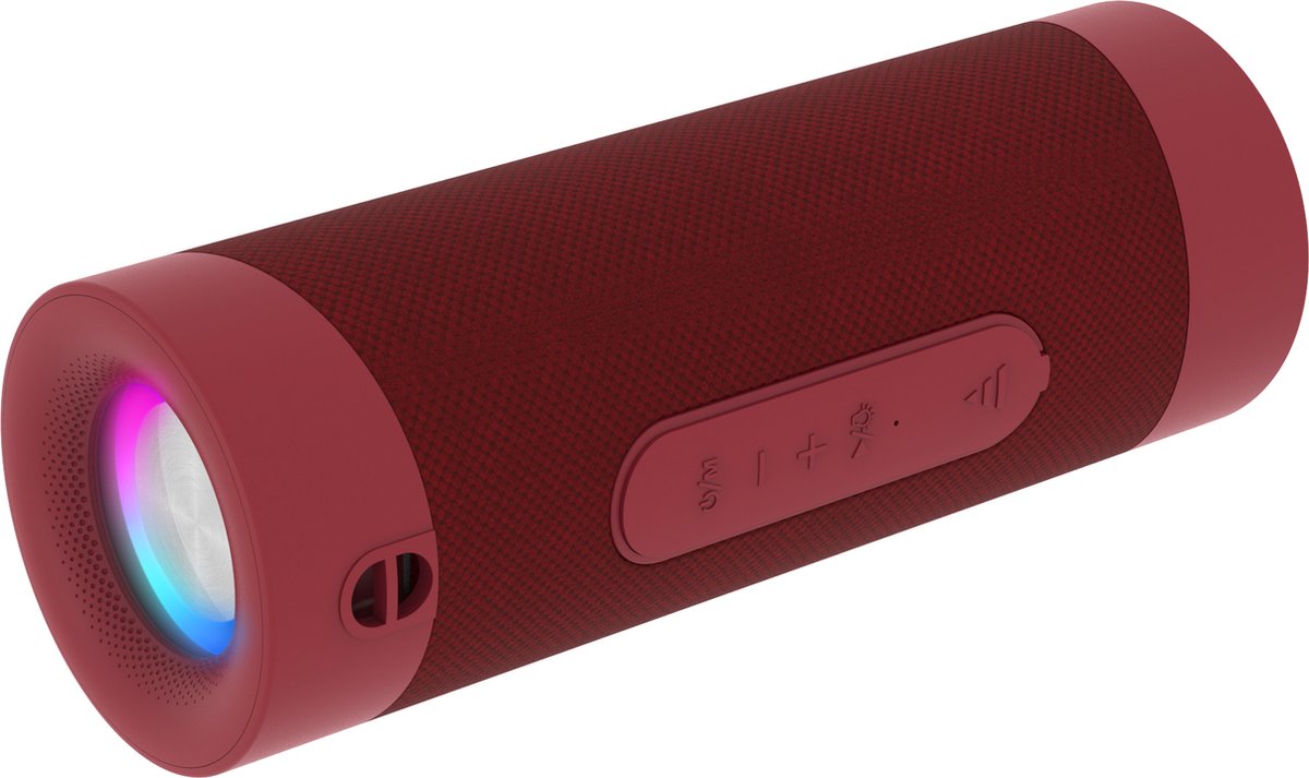 Denver Enceinte Bluetooth Sans Fil - Lumières Disco - Boîte à musique - AUX - BTV208 - Rouge
