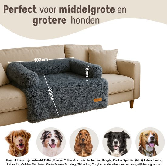 By Cee Cee Original Dog Rug Bench - Panier pour chien - Premium - Entièrement dézippable - Dark Grey- 102x90 - Size L