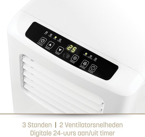 Climatiseur mobile - Eden ED-7007 Climatiseur avec télécommande - 7 000 BTU – Classe énergétique A - Pour des pièces jusqu'à 60 m³ - Réglage de la température de 16 °C à 31 °C - Climatiseur puissant, ventilateur et déshumidificateur tout-en-un + Kit de ca