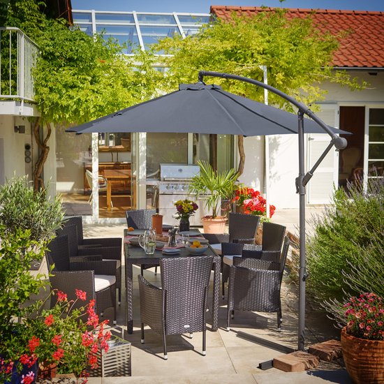 Parasol suspendu Kingsleeve - Ø 300 cm, protection UV 80+ - Anthracite