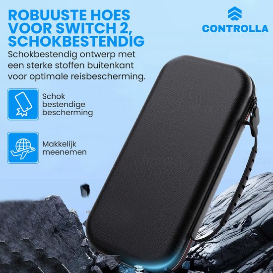 Controlla - Étui adapté à la Nintendo Switch 2 - Étui adapté à la Nintendo Switch 2 - Comprend un protecteur d'écran - Étui de protection - Poignées de pouce