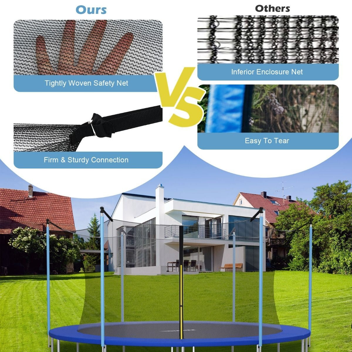 Filet trampoline - Coast - Ø305 cm - Filet de sécurité - Noir